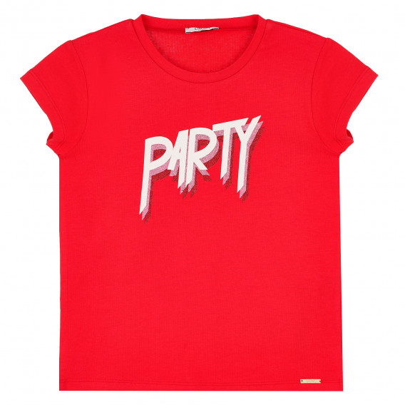 Тениска с надпис Party, червена Liu Jo 372128 