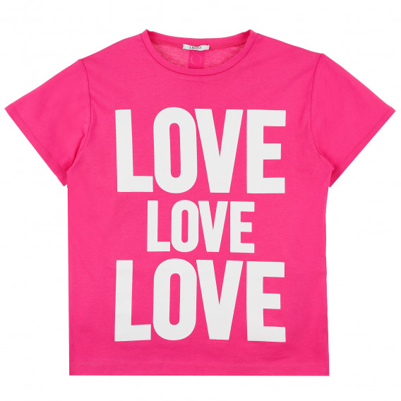 Тениска с надпис Love, розова Liu Jo 372148 