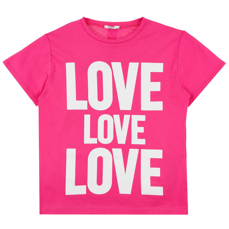 Тениска с надпис Love, розова  372148