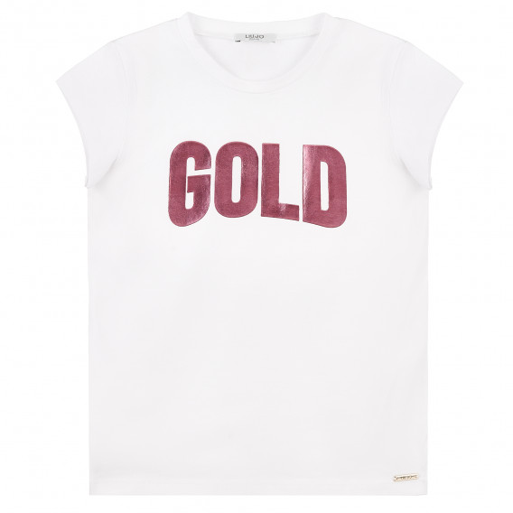Тениска с надпис Gold, бяла Liu Jo 372184 