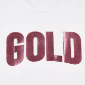 Тениска с надпис Gold, бяла Liu Jo 372185 2