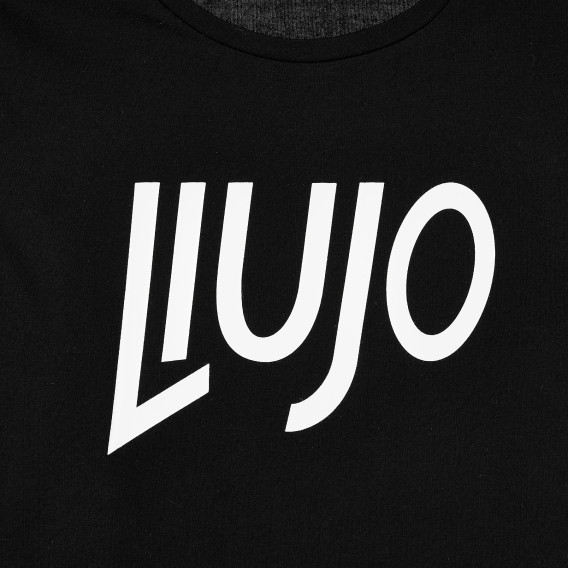 Тениска с къс ръкав и логото на бранда, черна Liu Jo 372221 2