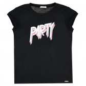 Тениска с надпис Party, черна Liu Jo 372229 