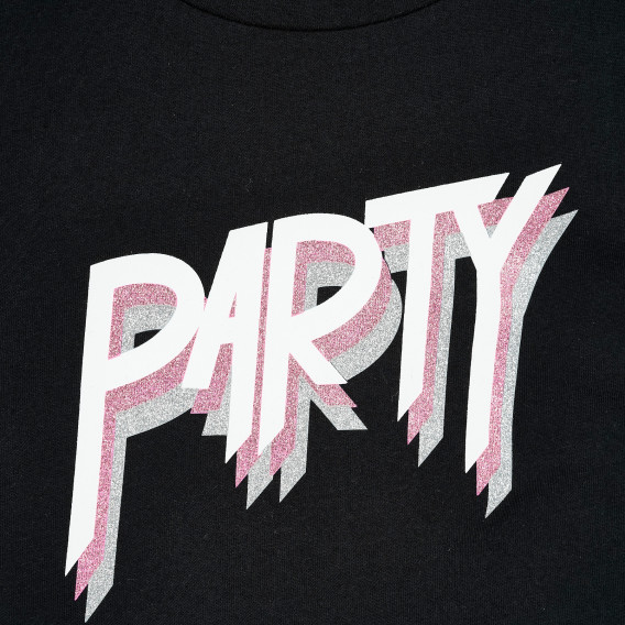 Тениска с надпис Party, черна Liu Jo 372230 2