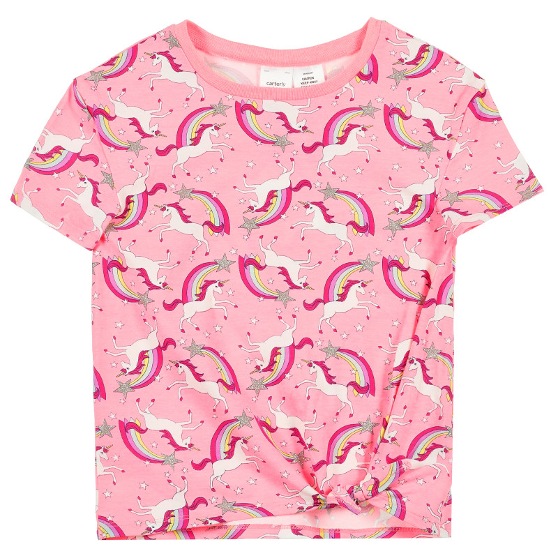 Тениска Еднорози за момиче розова  372595