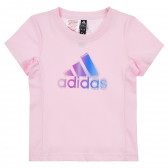 Тениска с логото на бранда, розов цвят Adidas 372646 