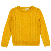 Пуловер с интересна плетка за момиче жълт Name it 372650 1