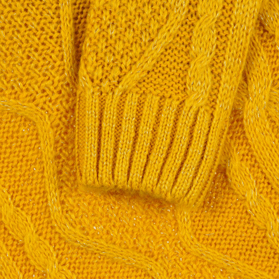 Пуловер с интересна плетка за момиче жълт Name it 372652 4