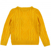 Пуловер с интересна плетка за момиче жълт Name it 372653 5