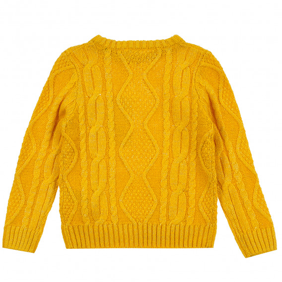Пуловер с интересна плетка за момиче жълт Name it 372653 5