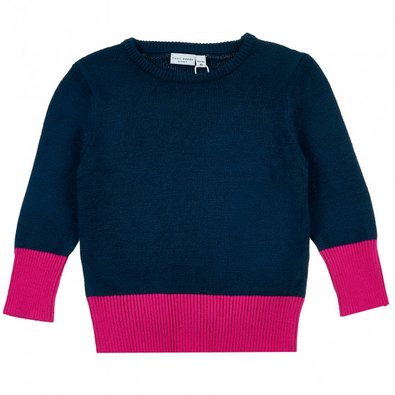 Пуловер с розови акценти за момиче син Name it 372654 1
