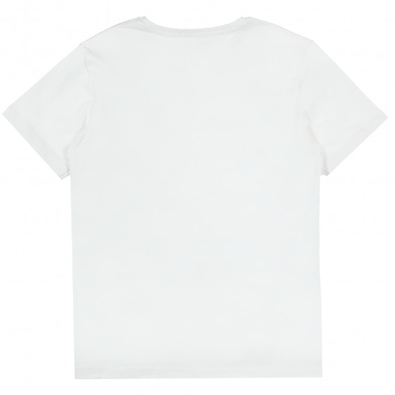 Комплект от органичен памук тениска и къси панталони, бяло и синьо Name it 372669 4
