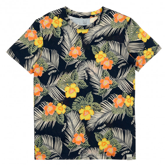 Тениска с флорален мотив, многоцветна JACK&JONES JUNIOR 372696 
