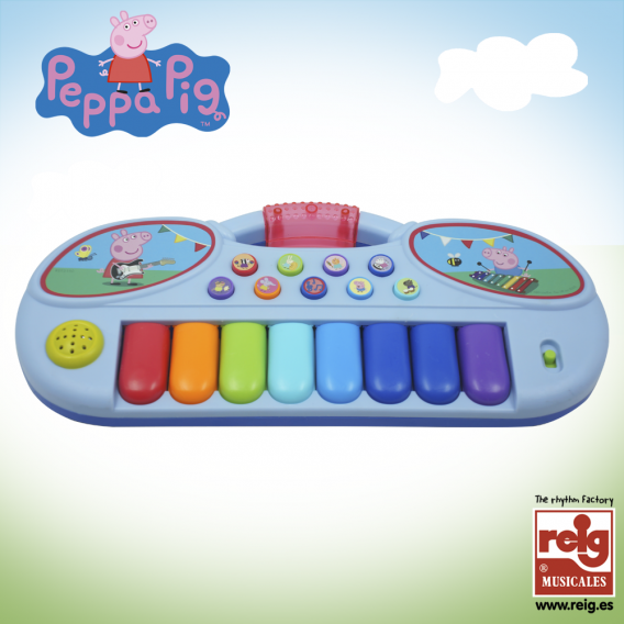 Електронно пиано с 8 цветни клавиша Peppa pig 3727 