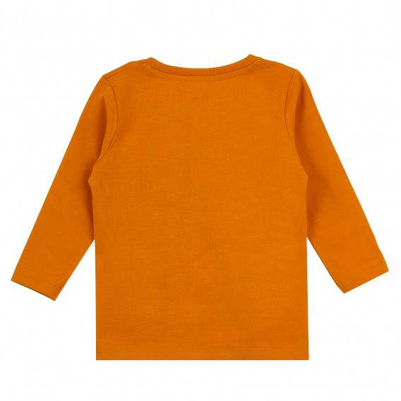 Блуза от органичен памук с графичен принт, оранжева Name it 373025 4