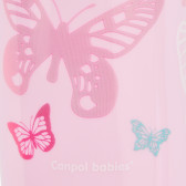 Полипропиленова неразливаща се чаша със сламка, 350 мл Butterfly, 6+ месеца, розова Canpol 373127 4
