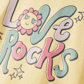 Памучна блуза Love rocks за бебе, жълта Name it 373936 3