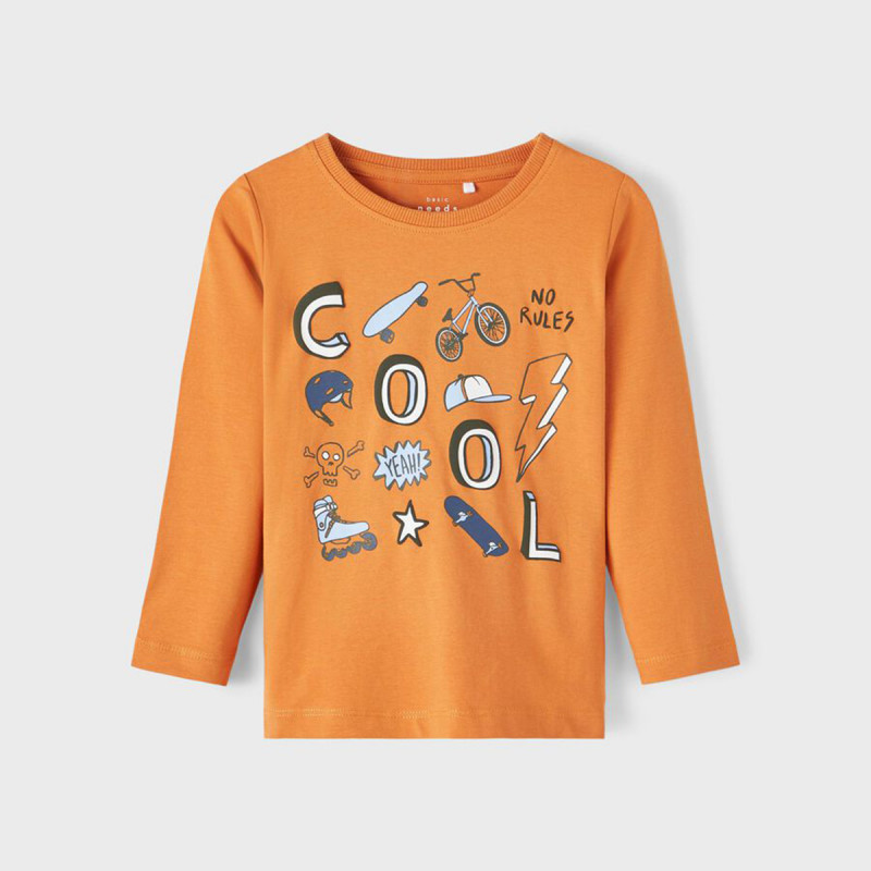 Памучна блуза Cool за бебе, оранжева  373956
