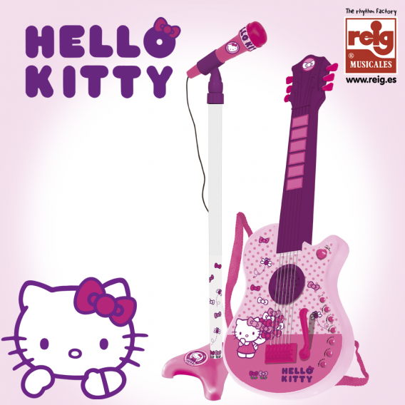 Детски комплект електронна китара и микрофон Hello Kitty 3740 