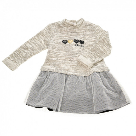 Рокля с дълъг ръкав за бебе за момиче имитираща блуза с пола Chicco 37408 