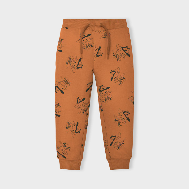 Памучен спортен панталон Fun за бебе, оранжев  374116