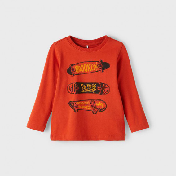 Блуза Skate за бебе, оранжева Name it 374128 
