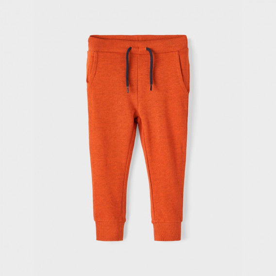Памучен спортен панталон за бебе, оранжев Name it 374135 