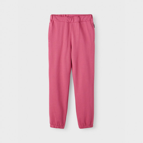Спортен дълъг панталон от органичен памук, розов Name it 374147 