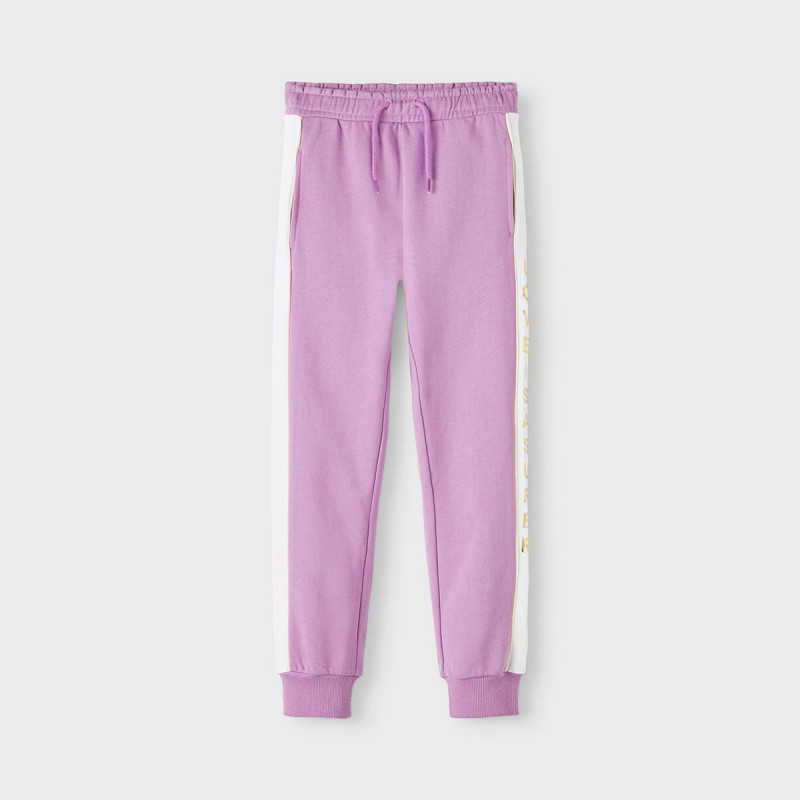 Памучен спортен панталон Super power, лилав  374164