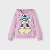 Памучен суитшърт Minnie Mouse за бебе, лилав Name it 374204 