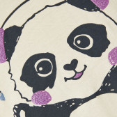 Памучна блуза Music panda за бебе, беж Name it 374254 3
