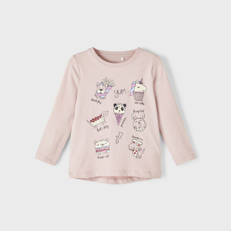 Памучна блуза Girl за бебе, тъмнолилава  374262