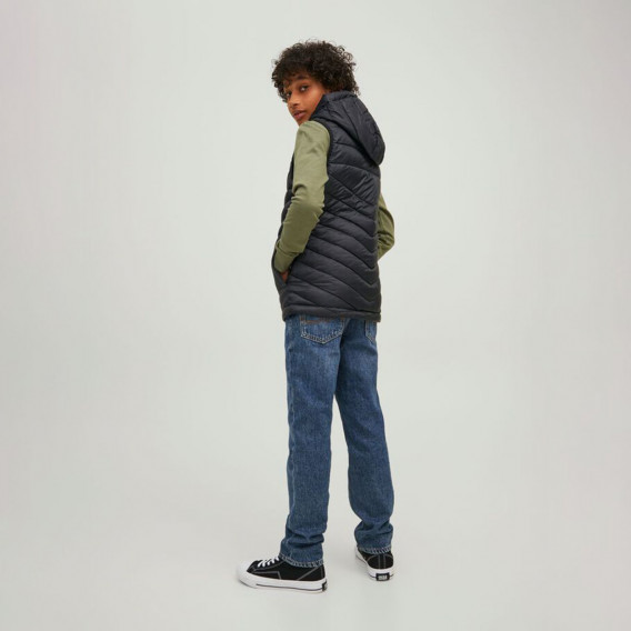 Елек с фиксирана качулка, черен Jack & Jones junior 374281 3