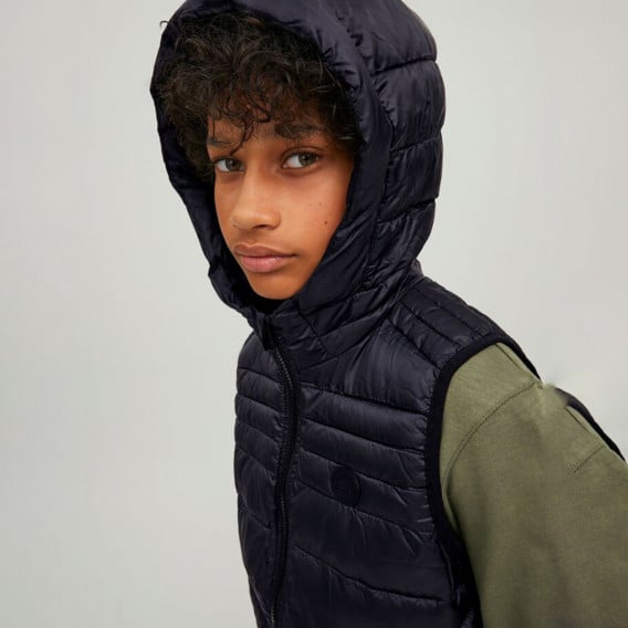 Елек с фиксирана качулка, черен Jack & Jones junior 374283 5