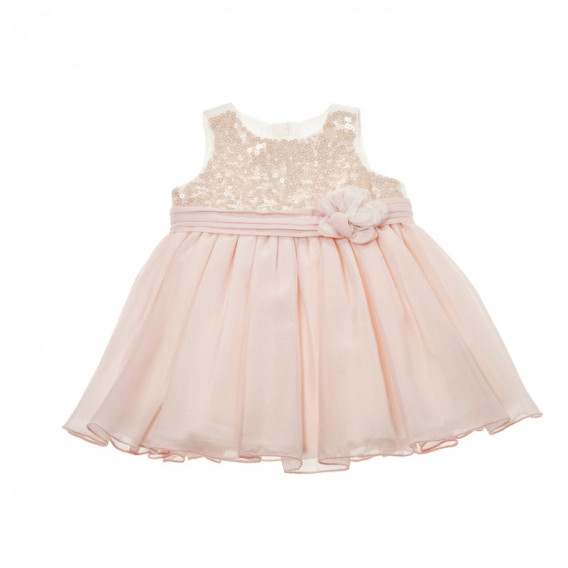 Памучна рокля без ръкав за бебе с пайети Chicco 37433 