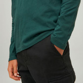 Памучна блуза с името на бранда, зелена Jack & Jones junior 374338 4