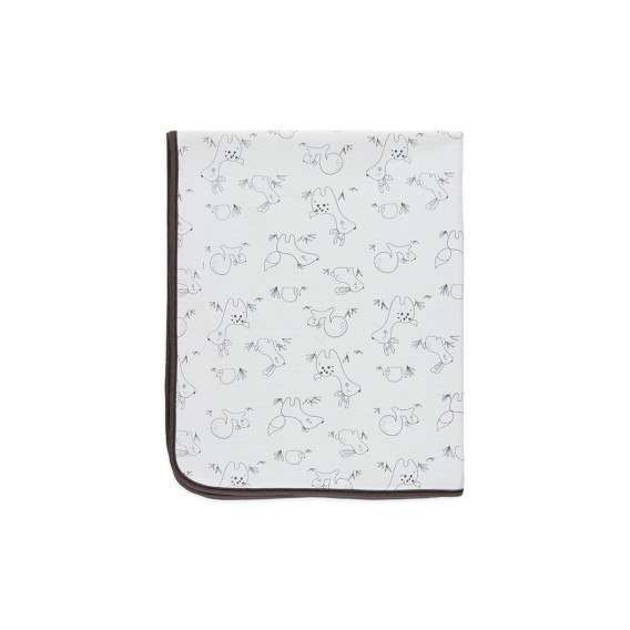 Памучно двулицево одеяло, кафяво и бяло Boboli 374424 2