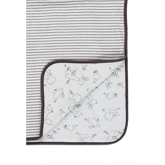 Памучно двулицево одеяло, кафяво и бяло Boboli 374425 3