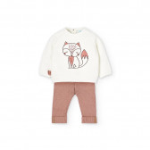 Памучен комплект блуза и панталони за бебе, многоцветен Boboli 374501 