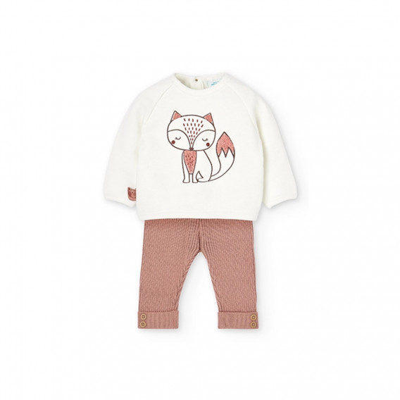 Памучен комплект блуза и панталони за бебе, многоцветен Boboli 374501 