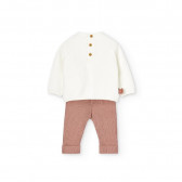 Памучен комплект блуза и панталони за бебе, многоцветен Boboli 374502 2