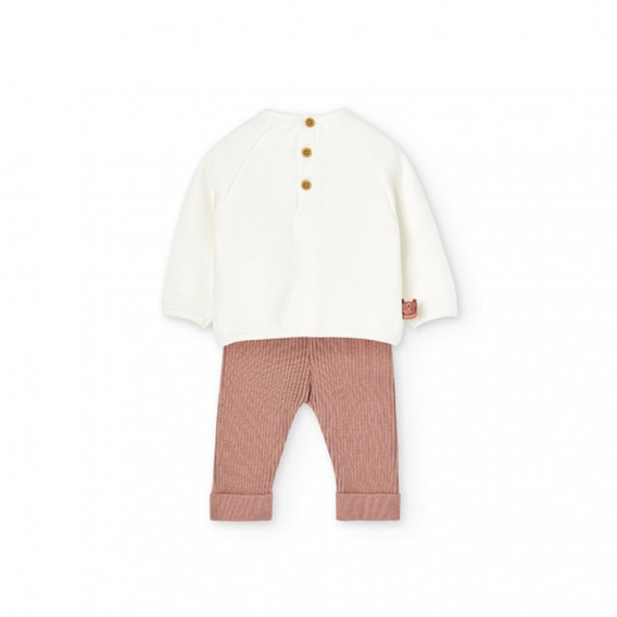 Памучен комплект блуза и панталони за бебе, многоцветен Boboli 374502 2
