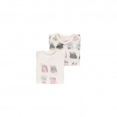 Комплект от два броя памучни бодита Cat за бебе, розов Boboli 374523 5