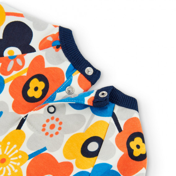Памучна блуза Flowers за бебе, многоцветна Boboli 374629 3
