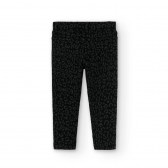 Памучен панталон с леопардов принт за бебе, черен Boboli 374725 2