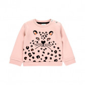 Памучна блуза с леопардов принт за бебе, розова Boboli 374727 