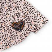 Памучна блуза с леопардов принт и къдрички за бебе, розова Boboli 374733 4