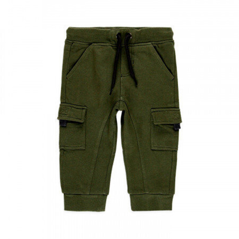 Памучен карго панталон за бебе, зелен  374840