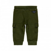 Памучен карго панталон за бебе, зелен Boboli 374841 2