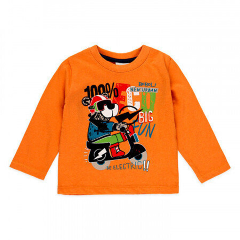 Памучна блуза Fun за бебе, оранжева  374865